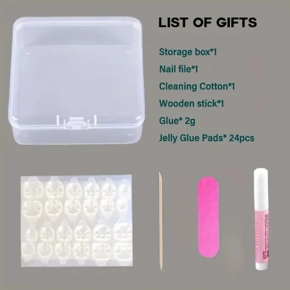 Black & White Skeleton Long Stiletto Nails Reusable Handmade Medium NWT - Picture 9 of 11